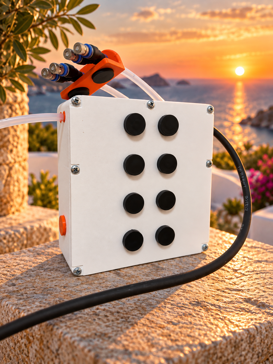 TICO Sunrise Dual Pump condensate atomizer with 8 magnetic mounting points